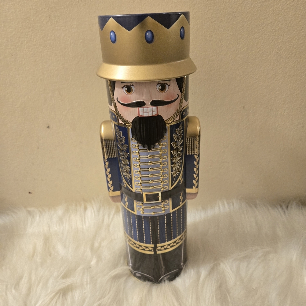 Nutcracker Soldier Metal Tin The Silver Crane Company Christmas  12" Tall